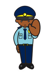 ストップポーズの黒人警察官