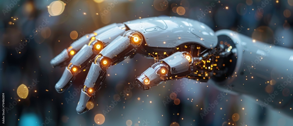 Poster He uses the software or website technology AI to help him complete tasks such as generating images, programming, and analyzing data with the use of smart robots AI technologies.
