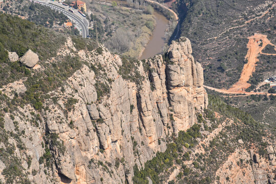 Rocky mountains at the monastery of montserrat in catalonia, spain
