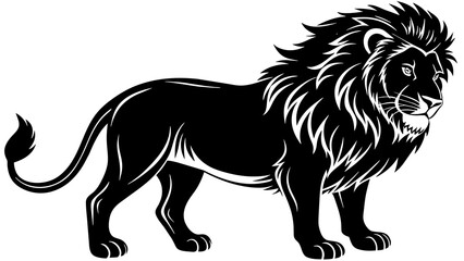 Lion Head Silhouette Vector Illustration