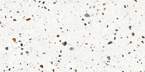 Fototapeta na wymiar Terrazzo marble flooring seamless texture. Natural stones, granite, marble, quartz, limestone, concrete. Beige background with colored chips.
