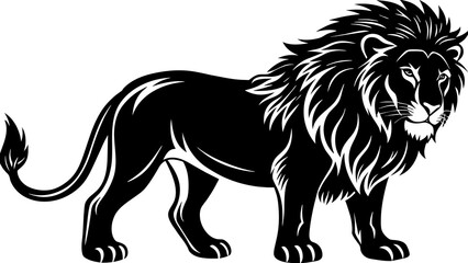 Lion Head Silhouette Vector Illustration