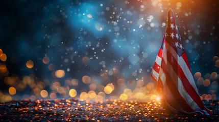 Fotobehang flag and fireworks, USA flag background, united states of america Flag, independence day of America, Memorial Day, 4th of July happy independence day, american independence day, labor day, Ai  © FH Multimedia