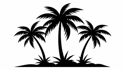 Fototapeta na wymiar Iconic Palm: Silhouette Vector Illustration