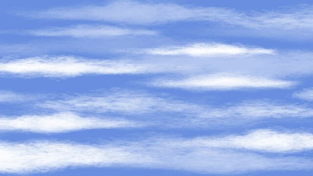 Realistic cloudy sky animation. Animated Vertical Clouds time lapse in blue sky. Natural clouds landscape illustration. Hand Drawn Clouds background. Animated clouds background template.