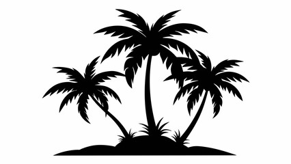 Iconic Palm: Silhouette Vector Illustration