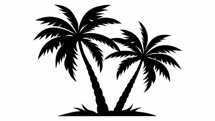 Fototapeta na wymiar Iconic Palm: Silhouette Vector Illustration