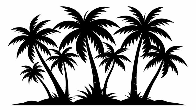 Iconic Palm: Silhouette Vector Illustration