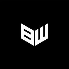 BW letter logo design with black background in illustrator. Vector logo, calligraphy designs for logo, Poster, Invitation, etc.