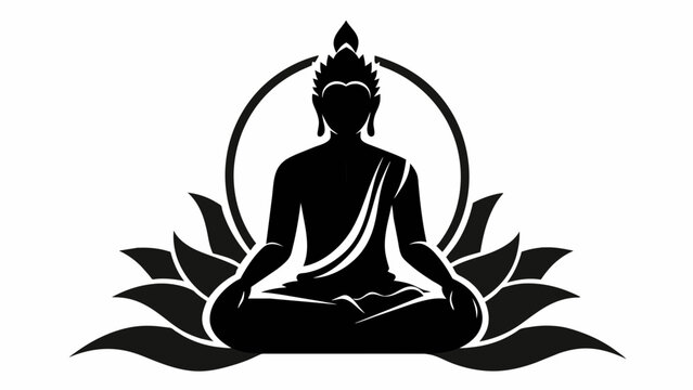 recommend clip art: Zen Serenity: Buddha Silhouette - Iconic Black Silhouette