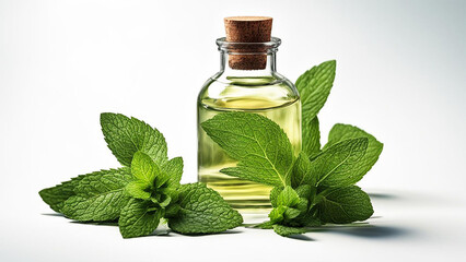 .The mint leaves and a extract small bottle