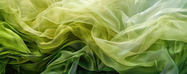 ripples and folds of a luxurious green fabric, conveying a sense of fluidity and softness - obrazy, fototapety, plakaty