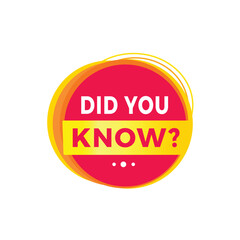 Did you know red label icon for announcement, advertising, vector. Flat design template for banner.