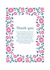 花のフレームイラスト　北欧風1