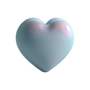 Blue heart 3d shape clipart. Isolated illustration with transparent background.