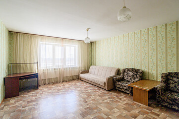 standard interior apartment. living room with sofa