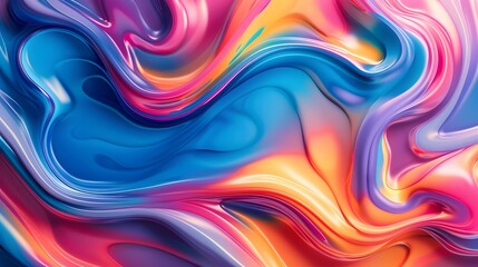Abstract liquid paint swirls in vibrant colors, high-quality wallpaper with dynamic fluid backdrop