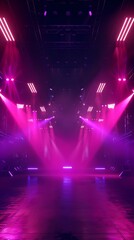 futuristic disco dancehall with  magenta neon  lights 