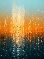 Beige and orange abstract reflection dj background, in the style of pointillist seascapes