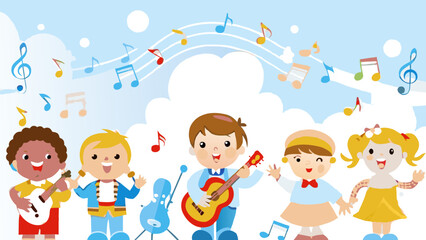 Melodies of Youth: Kids and Music Illustration