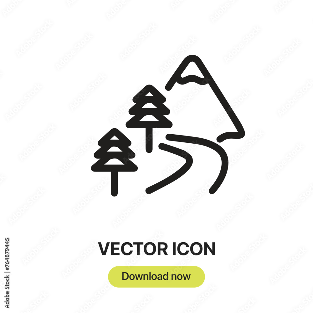 Fototapete Landscape icon vector. Linear-style sign for mobile concept and web design. Landscape symbol illustration. Pixel vector graphics - Vector.	