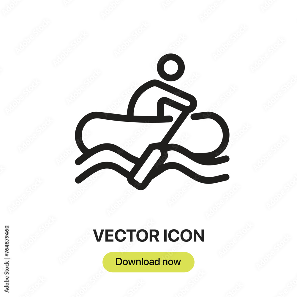 Poster boating icon vector. linear-style sign for mobile concept and web design. boating symbol illustratio