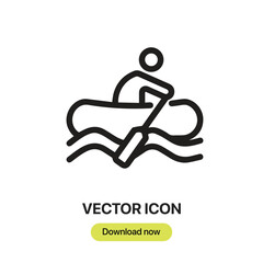 Boating icon vector. Linear-style sign for mobile concept and web design. Boating symbol illustration. Pixel vector graphics - Vector.	