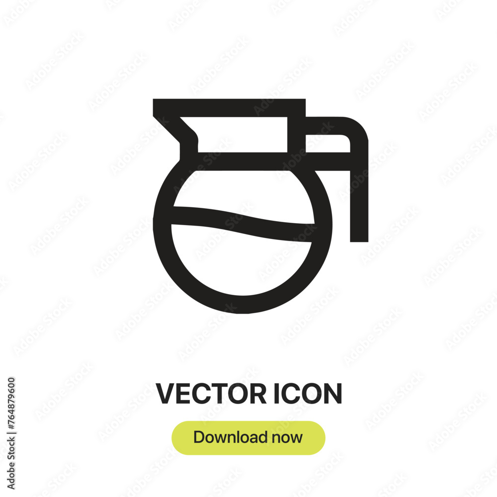 Poster jar icon vector. linear-style sign for mobile concept and web design. jar symbol illustration. pixel