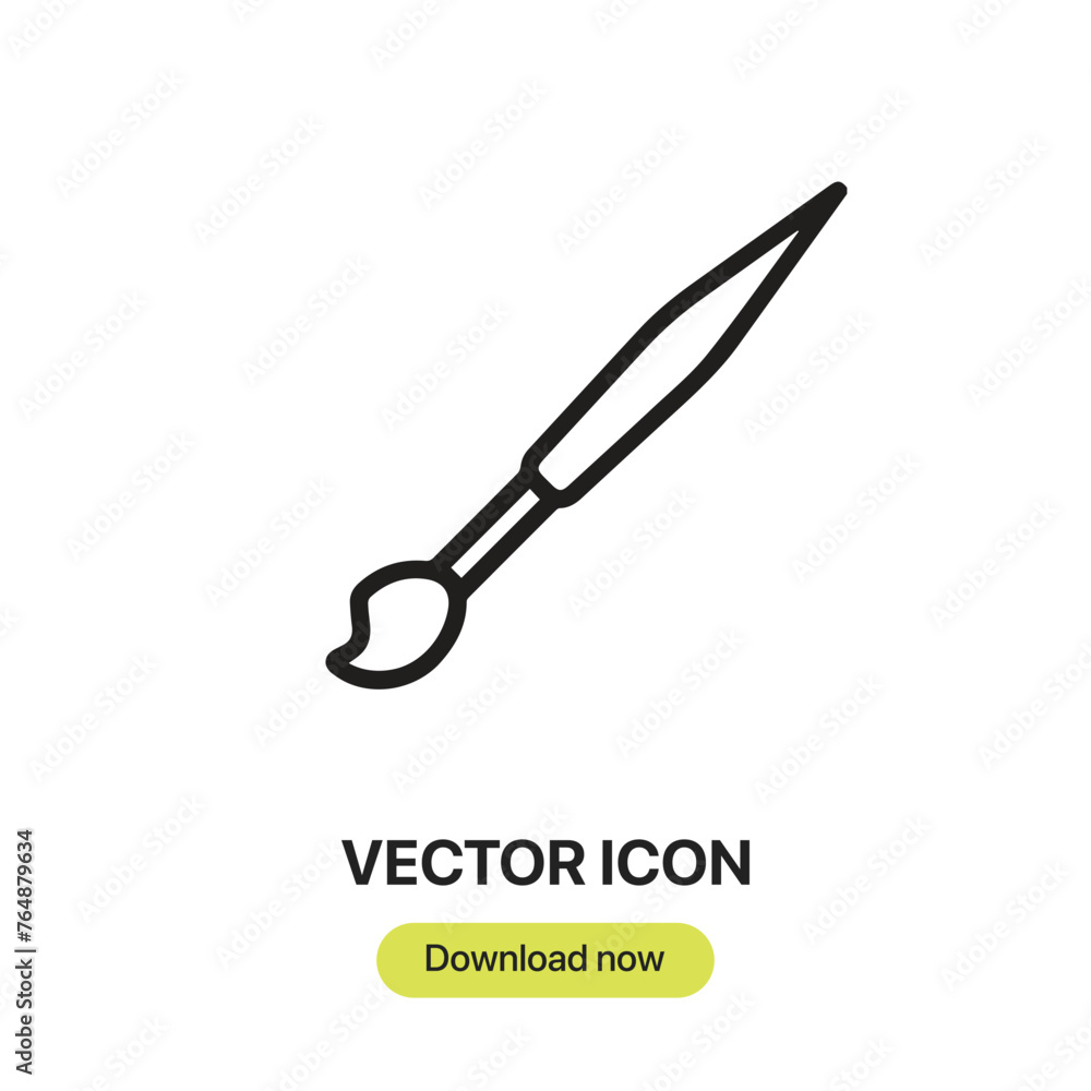 Fototapete paint brush icon vector. linear-style sign for mobile concept and web design. paint brush symbol ill