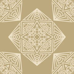 Seamless pattern with mandala ornament. The print is well suited for textiles, wallpaper and packaging.