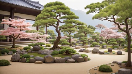 japanese garden in spring