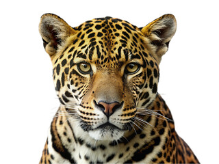 Obraz premium Leopard portrait. Panthera on transparent background.