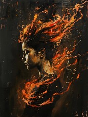 Unleash the Fiery Passion:A Portrait of Unbridled Intensity and Creative Spark