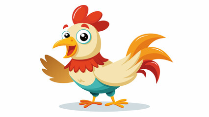 Cheerful and Colorful Cartoon Hen Illustration