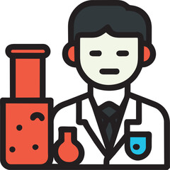 chemist, icon colored outline