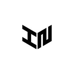 IN letter logo design with white background in illustrator, cube logo, vector logo, modern alphabet font overlap style. calligraphy designs for logo, Poster, Invitation, etc.