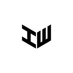 IW letter logo design with white background in illustrator, cube logo, vector logo, modern alphabet font overlap style. calligraphy designs for logo, Poster, Invitation, etc.