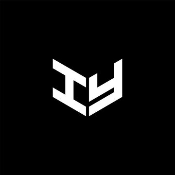 IY letter logo design with black background in illustrator, cube logo, vector logo, modern alphabet font overlap style. calligraphy designs for logo, Poster, Invitation, etc.