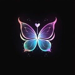 Fototapeta na wymiar Butterfly with magic light effect. Vector illustration for your design