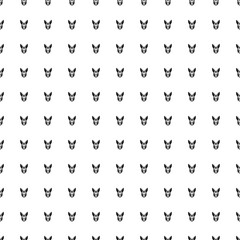 Square seamless background pattern from geometric shapes. The pattern is evenly filled with big black hare's head symbols. Vector illustration on white background