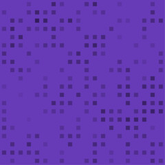 Abstract seamless geometric pattern. Mosaic background of black squares. Evenly spaced  shapes of different color. Vector illustration on deep purple background