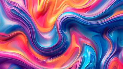 Obraz premium Dynamic swirls of colorful liquid paint, high-quality wallpaper showcasing vibrant fluid background