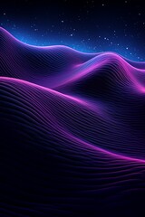 Black and purple waves background, in the style of technological art