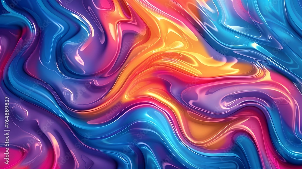 Poster abstract swirl patterns in colorful liquid paint, high-quality wallpaper with dynamic fluid backdrop