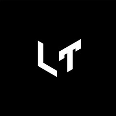 LT letter logo design with black background in illustrator, cube logo, vector logo, modern alphabet font overlap style. calligraphy designs for logo, Poster, Invitation, etc.