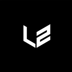 LZ letter logo design with black background in illustrator, cube logo, vector logo, modern alphabet font overlap style. calligraphy designs for logo, Poster, Invitation, etc.