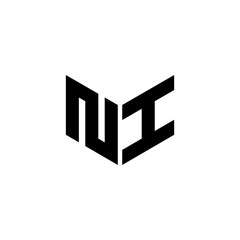 NI letter logo design with white background in illustrator. Vector logo, calligraphy designs for logo, Poster, Invitation, etc.