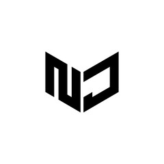 NJ letter logo design with white background in illustrator. Vector logo, calligraphy designs for logo, Poster, Invitation, etc.