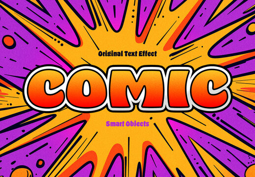 Colorful Comics Text Effect Mockup
