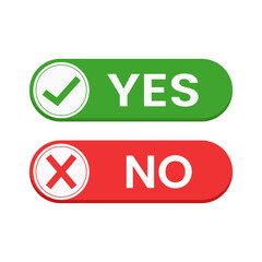 Yes and no web button for accepted not accepted flat illustration vector